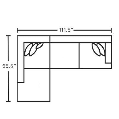 Layout I:  Two Piece Sectional 65.5" x 111.5"