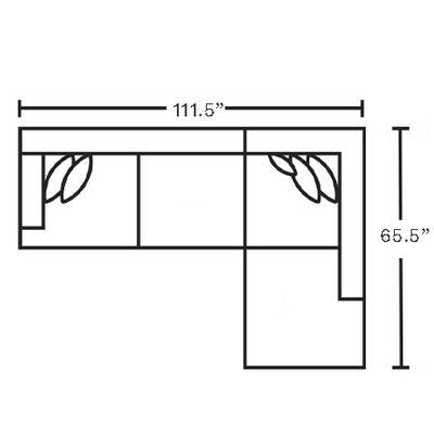 Layout J:  Two Piece Sectional 111.5" x 65.5"