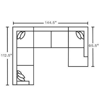 Layout K:  Five Piece Sectional 112.5" x 144.5" x 65.5"