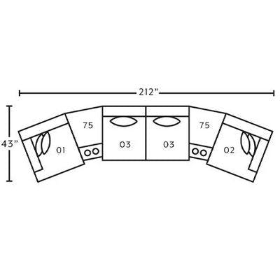 Layout C: Six Piece Sectional 43" x 212" 