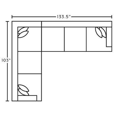 Layout A:  Two Piece Sectional 103" x 133.5"