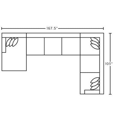 Layout B:  Three Piece Chaise Sectional 167.5" x 103"