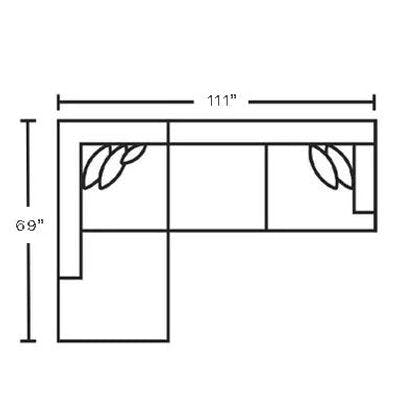 Layout A:  Two Piece Sectional 69" x 111"