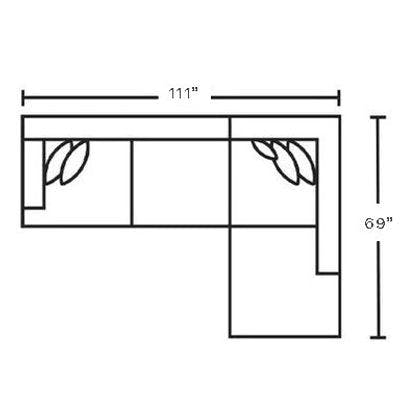 Layout B: Two Piece Sectional 111" x 69"