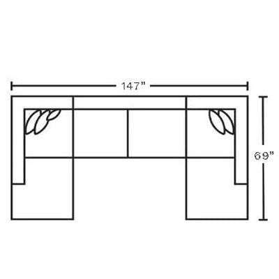 Layout C: Three Piece Sectional 147" x 69"