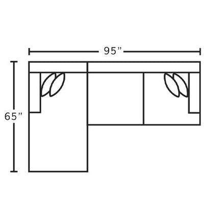 Layout A:  Two Piece Sectional 65" x 95"