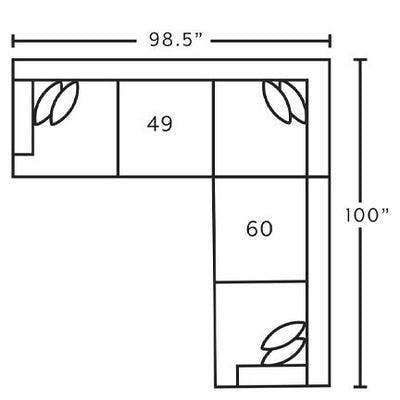 Layout B:  Two Piece Sectional 98.5" x 100"