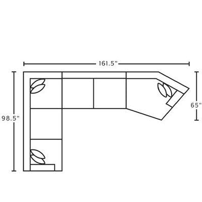 Layout H:  Three Piece Sectional 98.5" x 161.5" x 65"