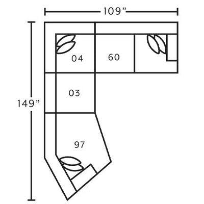 Layout E: Four Piece Sectional 149" x 109"