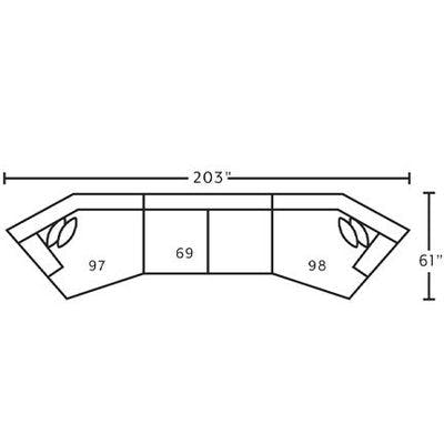 Layout D: Three Piece Sectional 61" x 203"