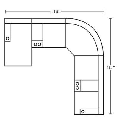 Layout B: Four Piece Reclining Sectional 113" x 112"