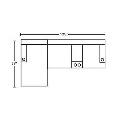 Layout C: Two Piece Reclining Sectional 71" x 105"