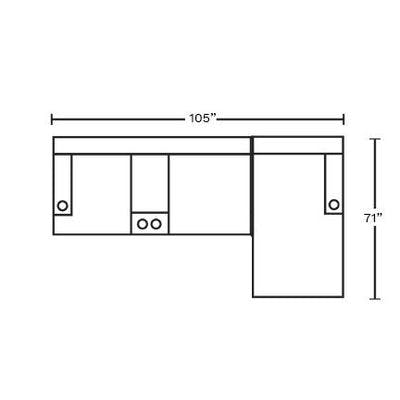 Layout D: Two Piece Reclining Sectional 105" x 71"