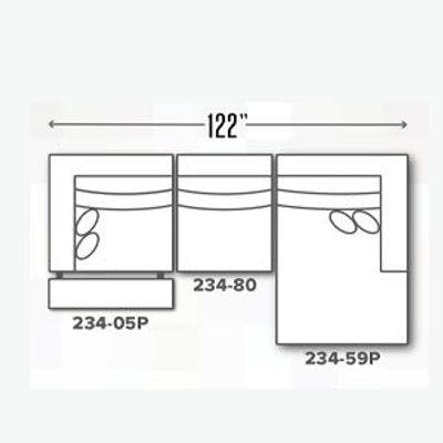 Layout A: Three Piece Reclining Sectional 122" Wide