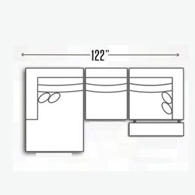 Layout B: Three Piece Reclining Sectional 122" Wide