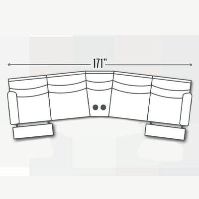 Layout C:  Five Piece Reclining Sectional