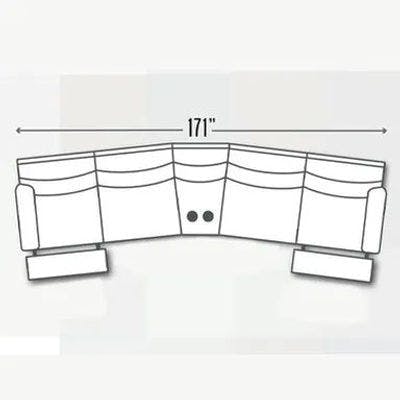 Layout C: Five Piece Reclining Sectional 171" Wide