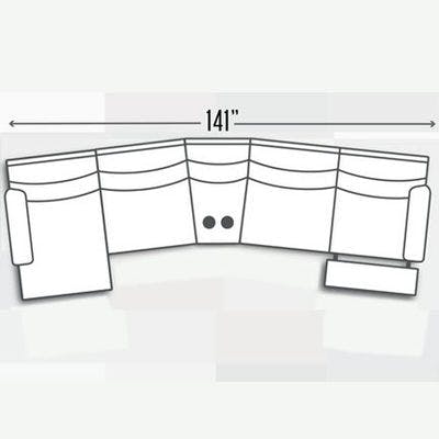 Layout G:  Five Piece Sectional 141" Wide