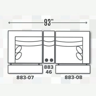 Layout A:  Three Piece Reclining Sectional 93" Wide