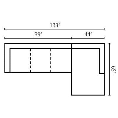 Layout A:  Two Piece Sectional 133" x 65"