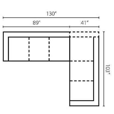 Layout C:  Two Piece Sectional 130" x 103"