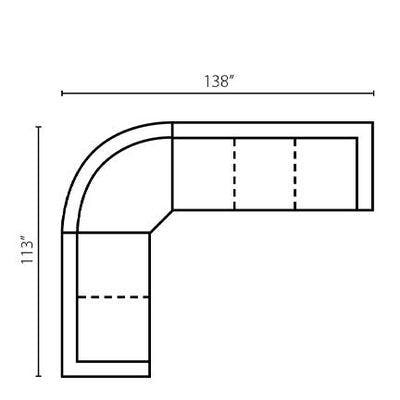 Layout H:  Three Piece Sectional 113" x 138"