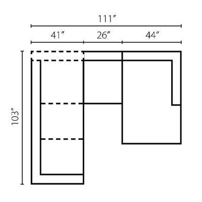 Layout I:  Three Piece Sectional 103" x 111"