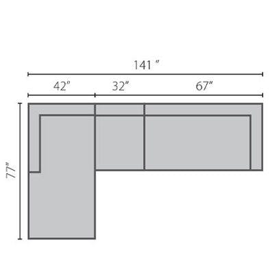 Layout A:  Three Piece Sectional 77" x 141"