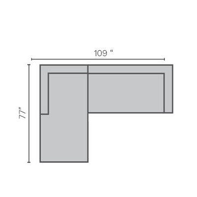 Layout D:  Two Piece Sectional. 77" x 109"