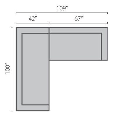 Layout E:  Two Piece Sectional. 100" x 109"