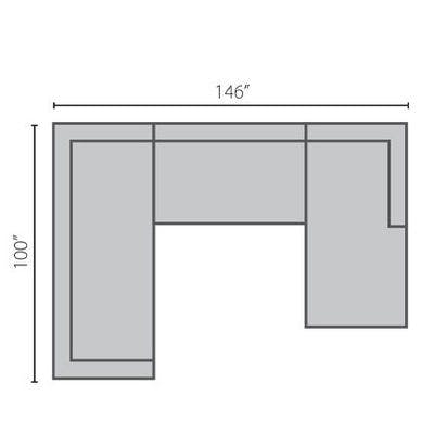 Layout H:  Three Piece Sectional 100" x 146"