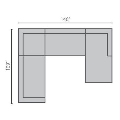 Layout J:  Four Piece Sectional 109" x 146"