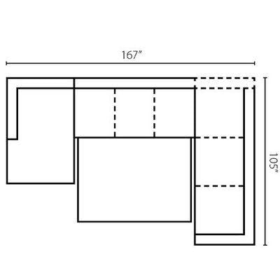 Layout B:  Three Piece Sleeper Sectional 69" x 167" x 105"