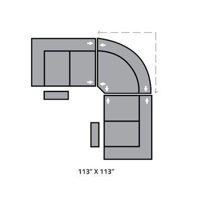 Layout A: Three Piece Sectional (Includes 4 Recliners) 113" x 113"