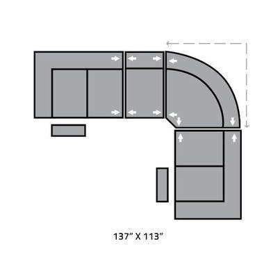 Layout B:  Four Piece Sectional (Includes 4 Recliners) 137" x 113"
