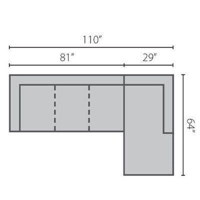 Layout A:  Two Piece Sectional  110" x 64"