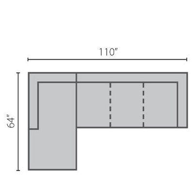 Layout B:  Two Piece Sectional  64" x 110"