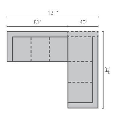 Layout H:  Two Piece Sectional 121" x 94"