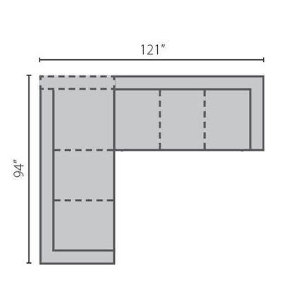 Layout I:  Two Piece Sectional 94" x 121"