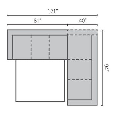 Layout A:  Two Piece Sleeper Sectional 121" x 94"