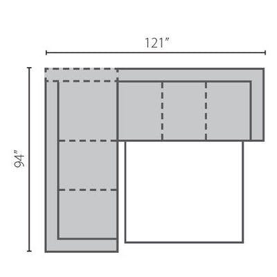 Layout B:  Two Piece Sleeper Sectional 94" x 121"