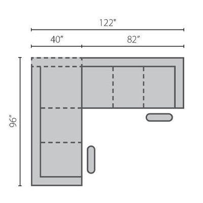 Layout A: Two Piece Sectional 96" x 122"
