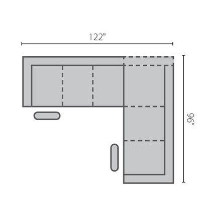 Layout B: Two Piece Sectional 122" x 96"