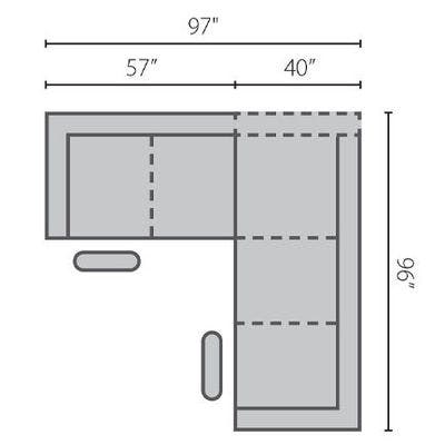 Layout C: Two Piece Sectional 97" x 96"