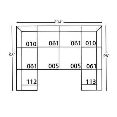 Layout E:  10 Piece Sectional