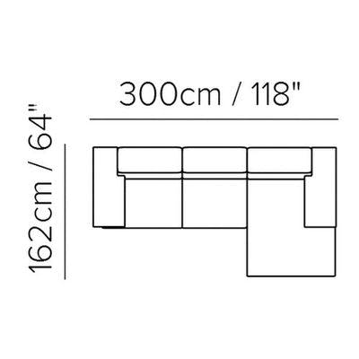 Layout A:  Two Piece Sectional - 64" x 118"