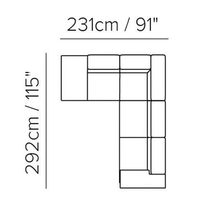 Layout C:  Two Piece Sectional - 91" x 115"