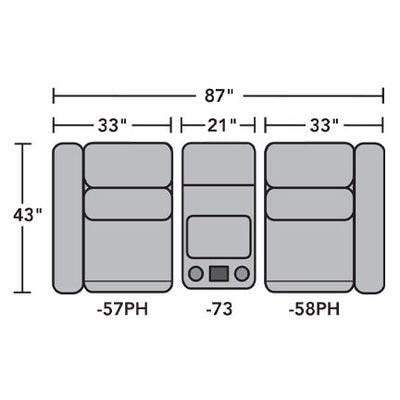 Layout A: Three Piece Sectional 43" x 87"