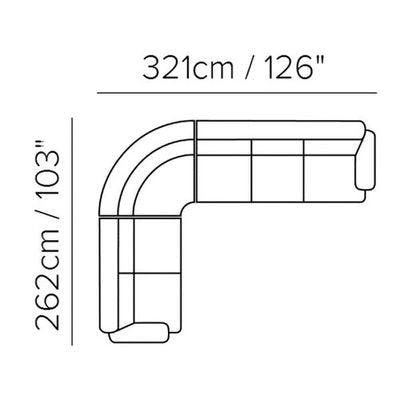 Layout B:  3 Piece Sectional - 103" x 126"