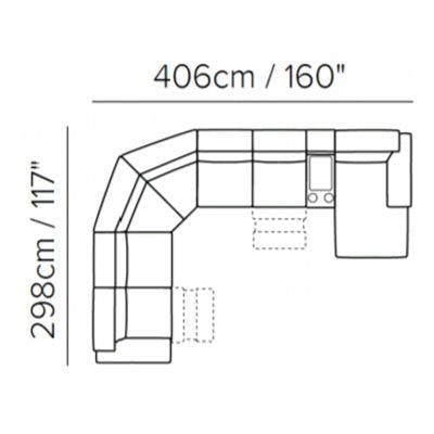 Layout E: Seven Piece Sectional (Right Facing Chaise)